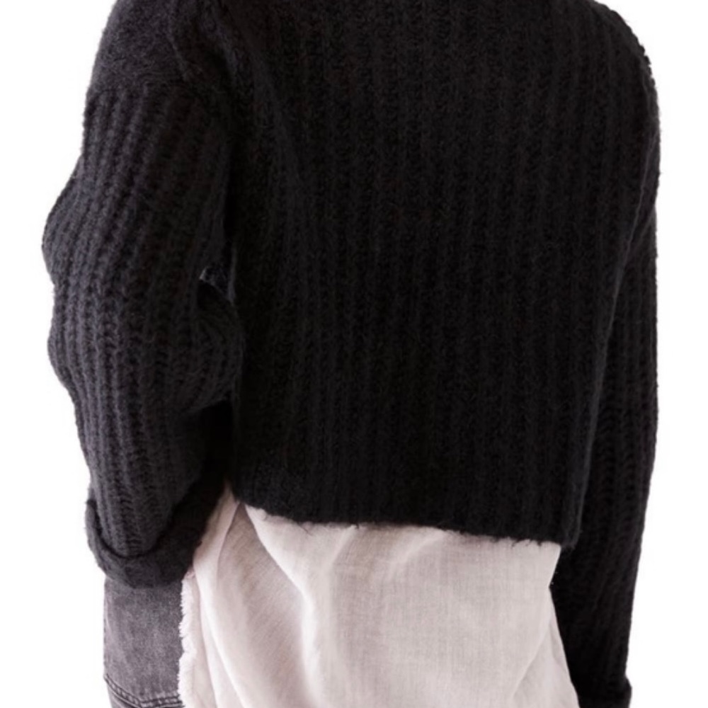 Free People NWT onyx combo crop sweater - Picture 3 of 8